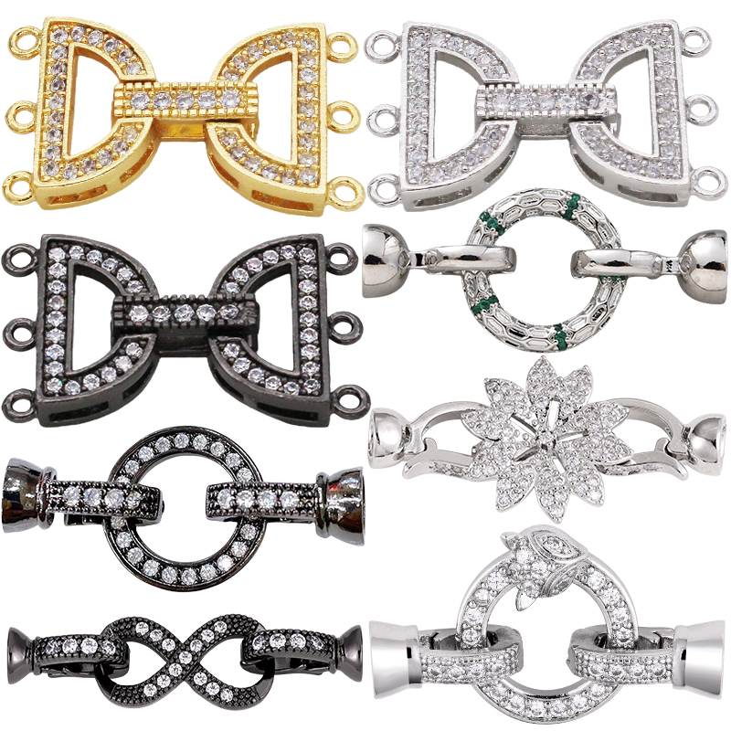 Jewelry Making Gold - Juya 18K ゴールドメッキ装飾コネクターファスナーロッククラスプ DIY ファッション針仕事用パーツ真珠ビーズジュエリー作成用