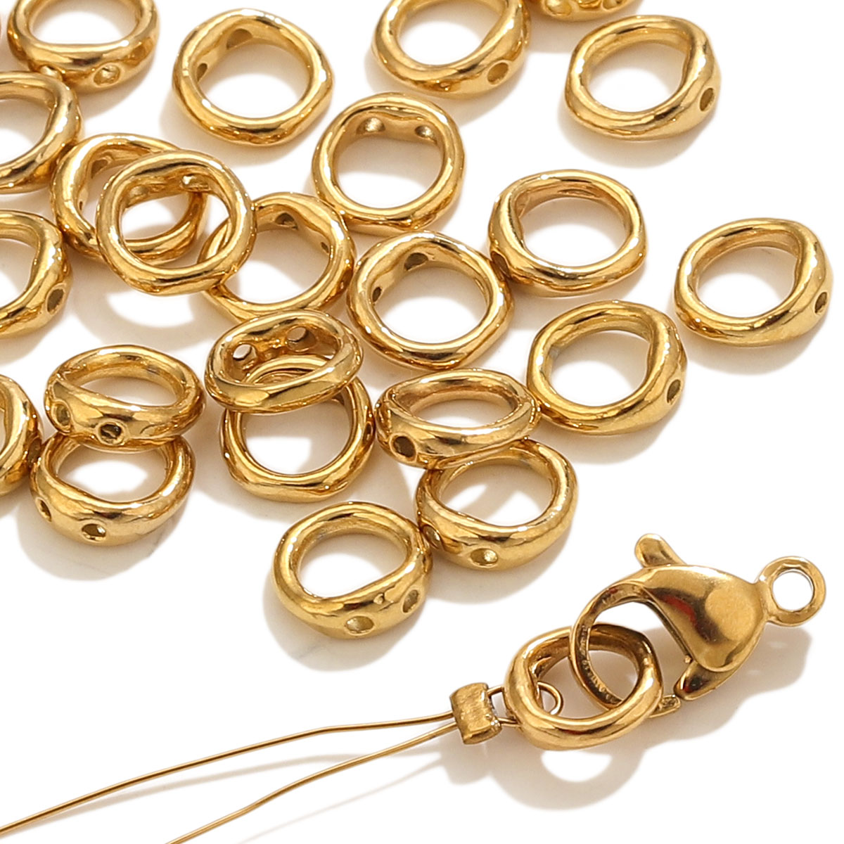 Jewelry Making Parts - 20個入り ステンレス製クラスプ エンドコネクター フック ビーズ用品 DIY