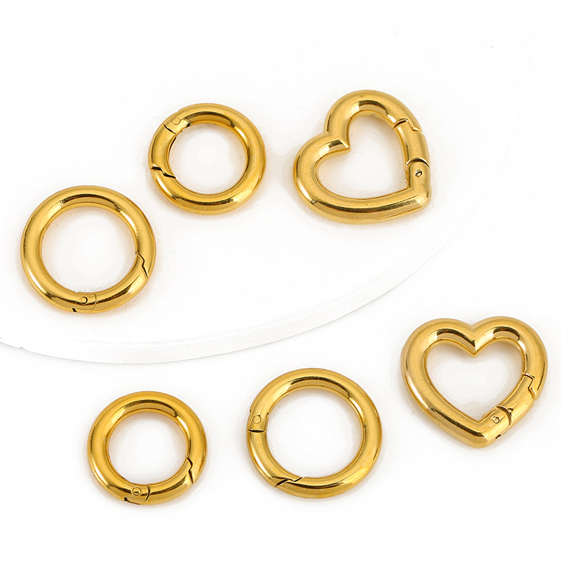 Jewelry Making A Ring - 2 個ステンレス鋼クラスプハートラウンドリングロブスタークラスプフックコネクタネックレス DIY ジュエリー作成用品アクセサリー