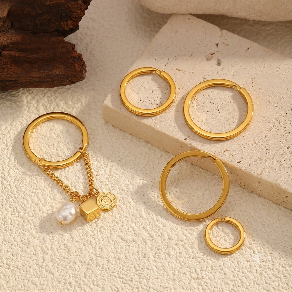 Jewelry Making A Ring - 10個入り ステンレス製 15-32mm 丸型フラットキーチェーン クラスプパーツ DIYキーリング