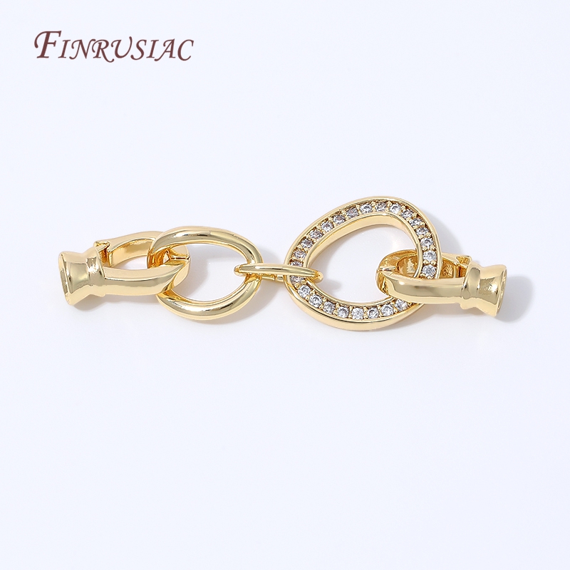Jewelry Making A Ring - 1/2個入り18K金メッキラインストーンジュエリーコネクタークラスプリングクラスプブレスレットネックレスクラスプDIYジュエリー製作用品