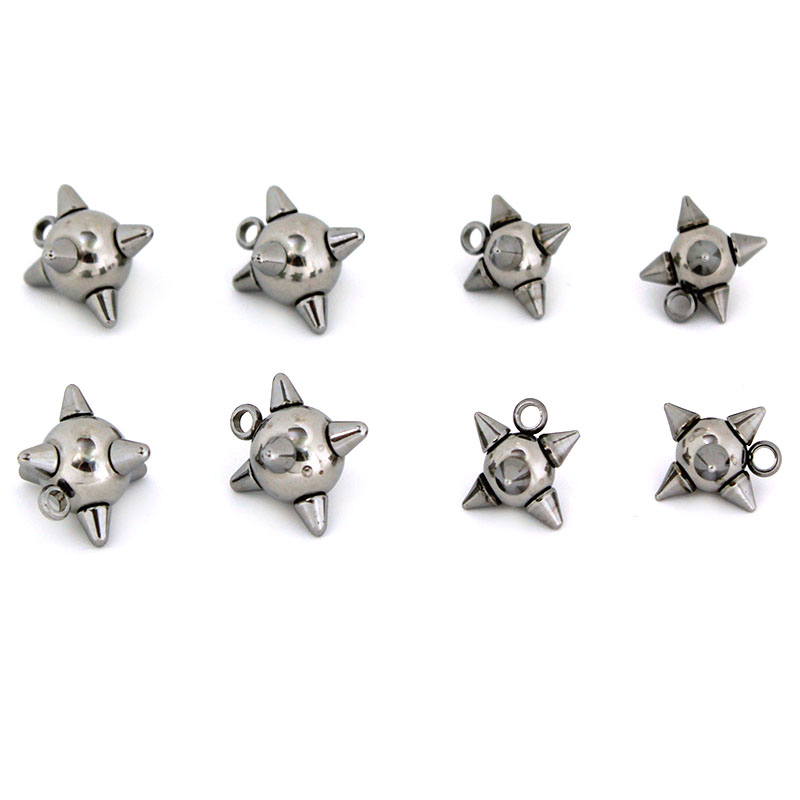 Jewelry Making Rivets - 10個入り ステンレス製 メタルスパイク ボールチャーム メテオハンマー ペンダント。イヤリングやアクセサリー、DIYジュエリー作りに最適な材料。