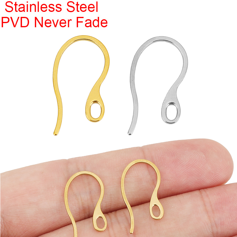 Jewelry Making Pins - 20個入り 低刺激性ステンレス製イヤリングフック PVD加工で色褪せなし 丈夫なイヤリング留め具 DIYジュエリー用品用