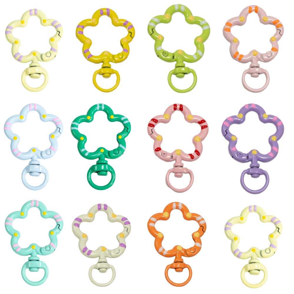 Jewelry Making A Ring - 5 個フラワーメタルロブスター爪クラスプスイベルストラップトリガースナップフックストラップコネクタバッグキーチェーンリングジュエリーメイキング
