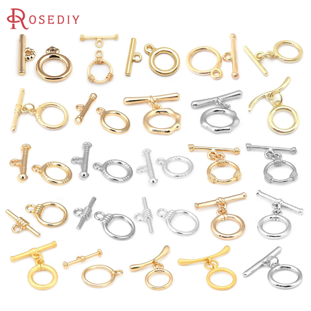 Jewelry Making A Ring - 18KゴールドカラーラウンドリングサークルO型トグルクラスプブレスレット接続クラスプジュエリー製作高品質DIYパーツアクセサリー