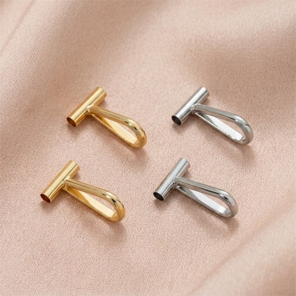Jewelry Making Pins - 2個入り 14K真鍮製 垂直ピン付きペンダントブローチネックレスキーホルダーコンバーター チューブデザイン ベイル付き DIYジュエリー製作用変換パーツ