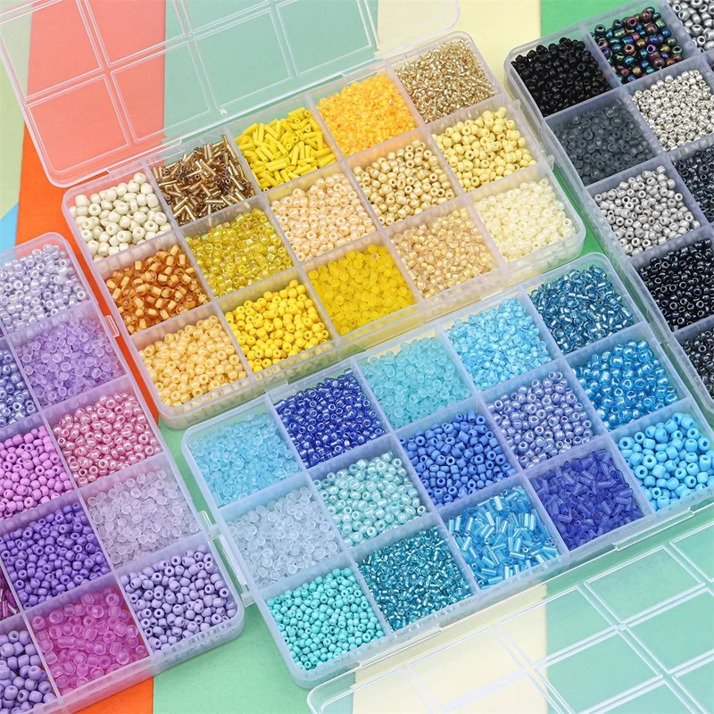 Seed Bead Tube - 日曜大工のジュエリー作りキット,バッグ,手作りのチェコの魅力,クリスタルガラスのビーズボックス,バッグ,靴,衣類,刺embroidery,縫製セット