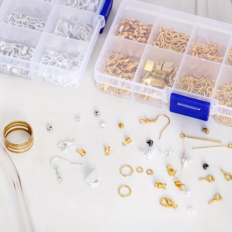 Jewelry Making A Ring - 1420個入り 1箱 ジュエリーパーツセット イヤリング製作キット ロブスタークラスプ オープンジャンプリング