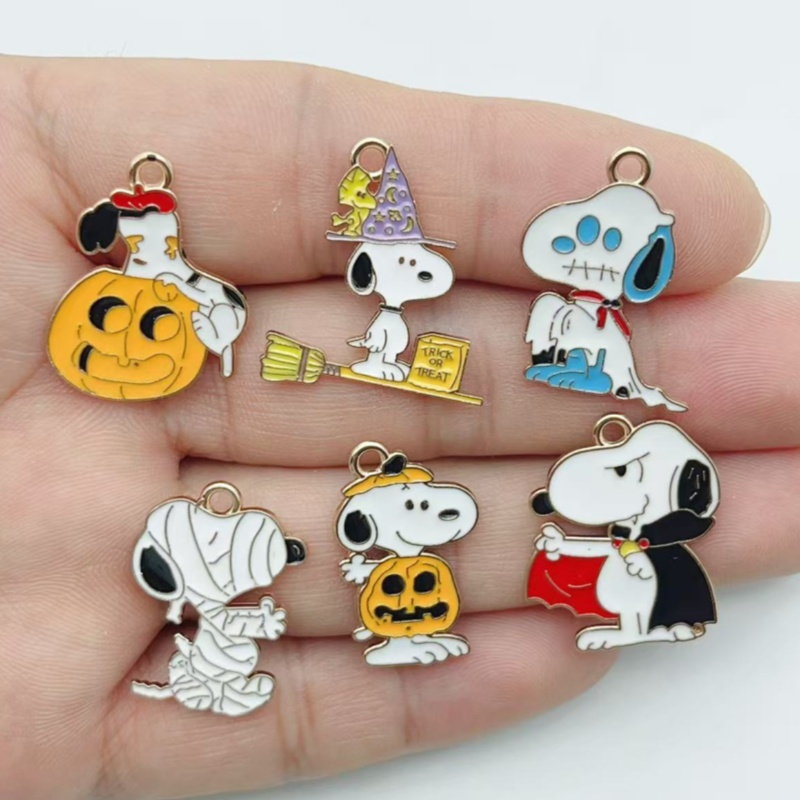 10 個かわいいハロウィン漫画子犬合金エナメルチャームカボチ - Jewelry Making Parts のレビューと価格