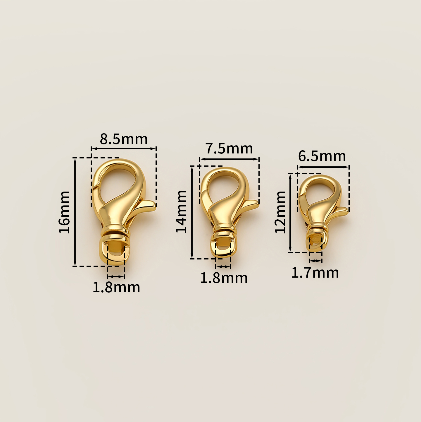 2個入り 14/18Kゴールド製 回転式ロブスタークラスプ。 - Jewelry Making Pins のレビューと価格