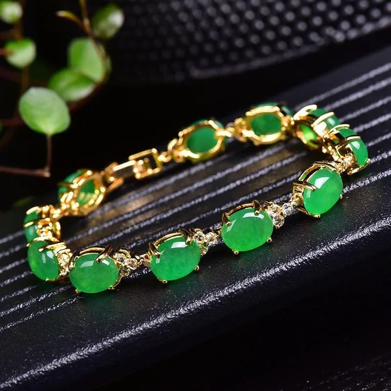 ナチュラルグリーンヒスイ瑪瑙愛ビーズブレスレット調節可能なバ - Jewelry Making Parts のレビューと価格