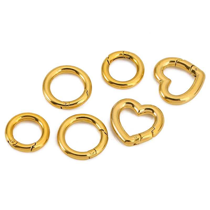 2 個ステンレス鋼クラスプハートラウンドリングロブスタークラ - Jewelry Making A Ring のレビューと価格