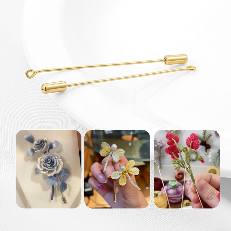 20個入りメタルブローチピン、針状ピン、ストッパー付きピン、 - Jewelry Making Rivets のレビューと価格