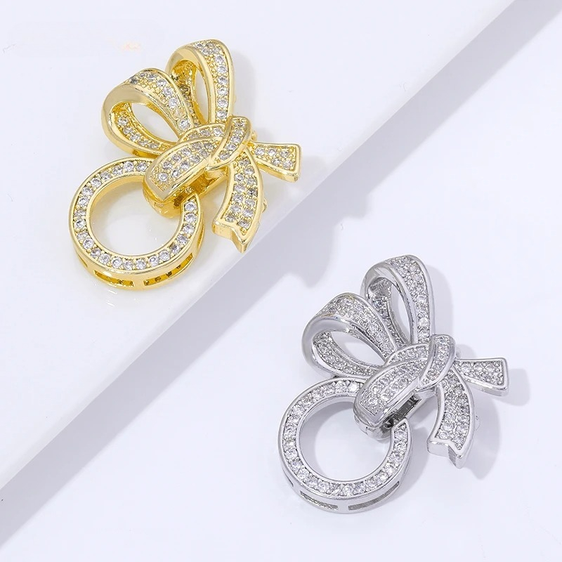 18K ゴールドメッキパールクラスプコネクタ象嵌ジルコン 3 - Jewelry Making A Ring のレビューと価格