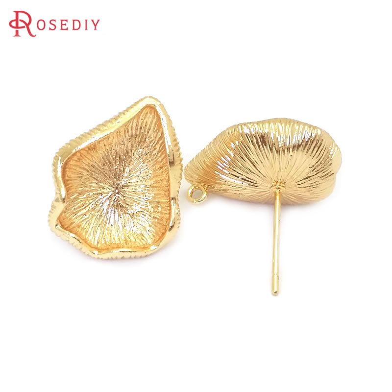 真ちゅう製の蓮の葉,18Kゴールドカラー,木の葉の枝,イヤリ - Jewelry Making Gold のレビューと価格
