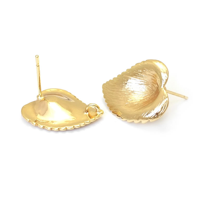 真ちゅう製の蓮の葉,18Kゴールドカラー,木の葉の枝,イヤリ - Jewelry Making Gold のレビューと価格
