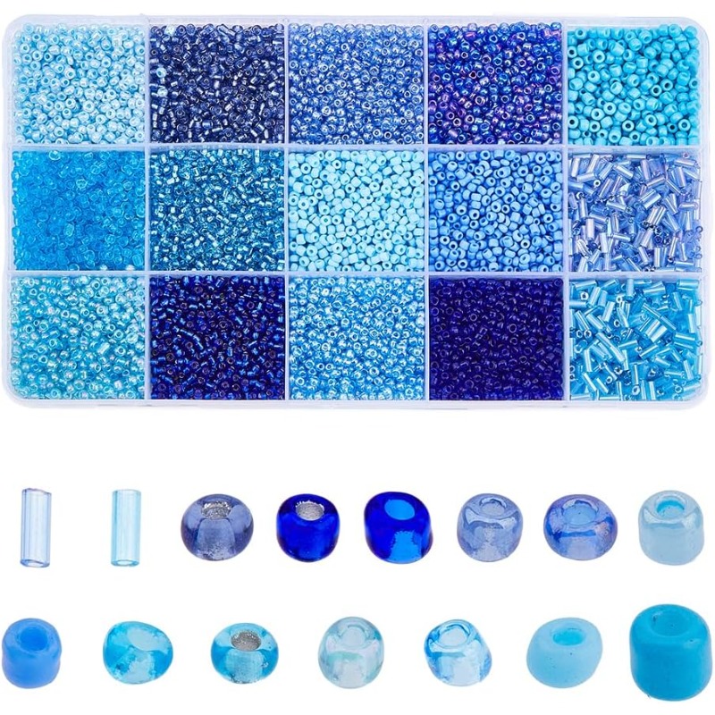 15000 個 15 スタイルブルーシードビーズベーキングペ - Seed Bead Tube のレビューと価格