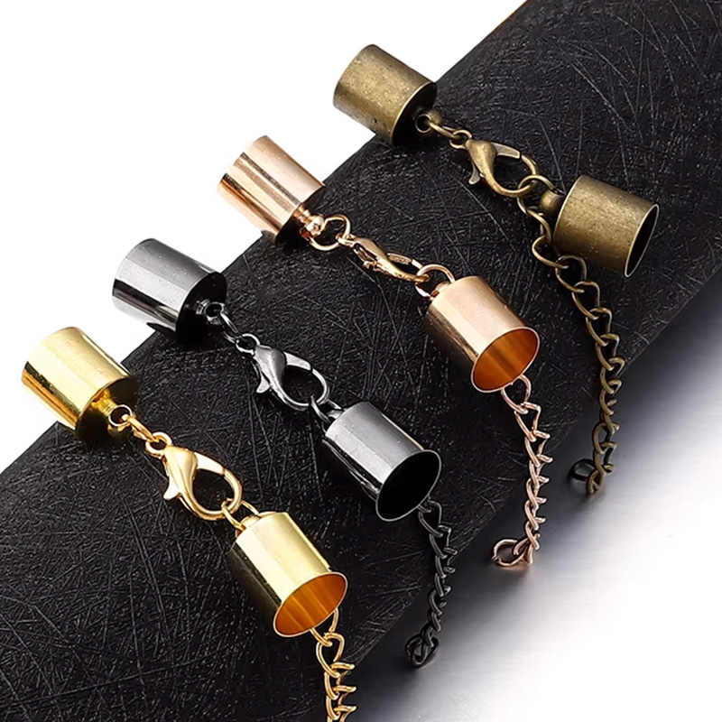 10 セット革コードエンドキャップロブスタークラスプ延長チェ - Jewelry Making Pins のレビューと価格
