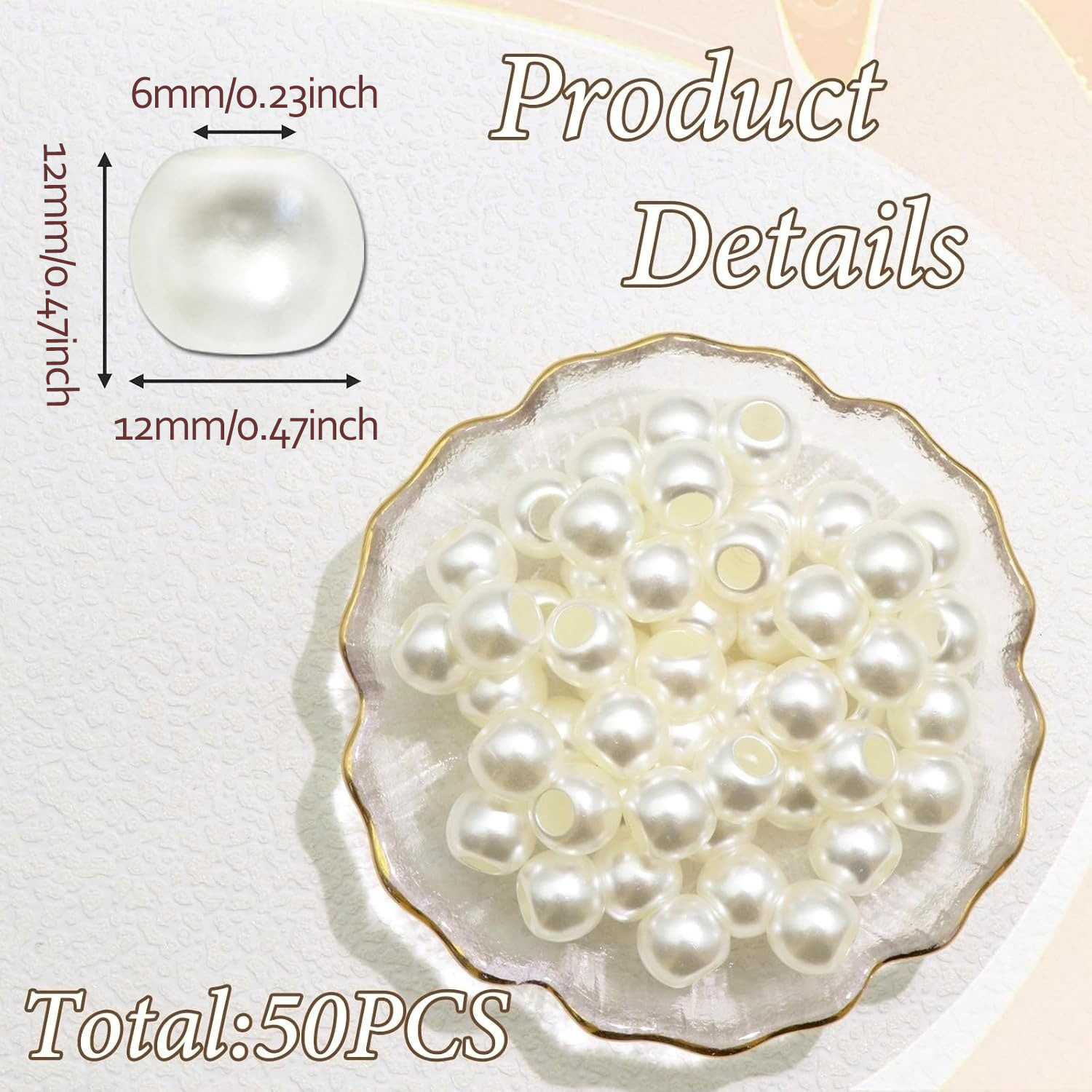 50 個のヘアビーズ三つ編み用パールホワイトドレッドロックビ - Seed Bead Tube のレビューと価格