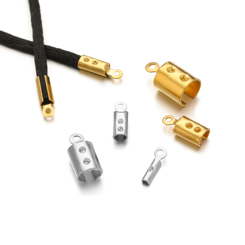 50 個のステンレス鋼高品質圧着エンドビーズキャップレザーコ - Jewelry Making Pins のレビューと価格