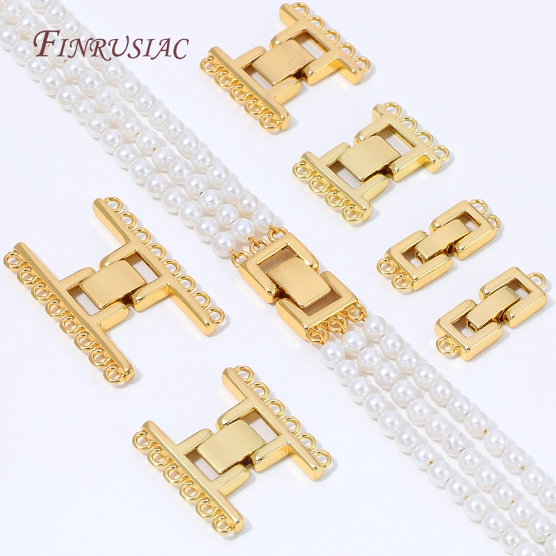 18K金メッキマルチストランドクラスプコネクター長方形レイヤ - Jewelry Making Gold のレビューと価格