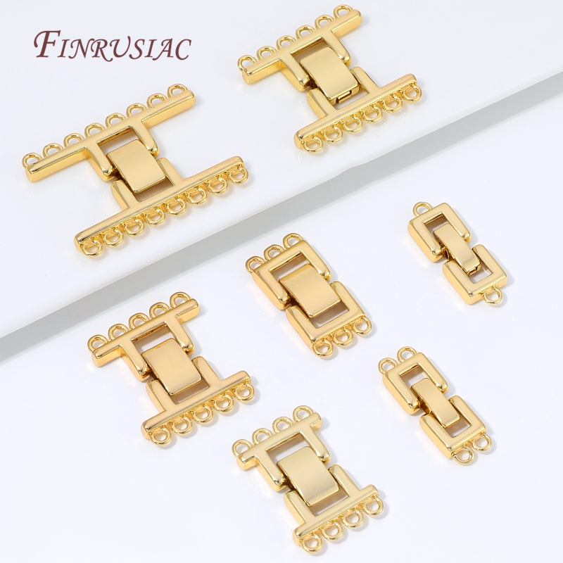 18K金メッキマルチストランドクラスプコネクター長方形レイヤ - Jewelry Making Gold のレビューと価格