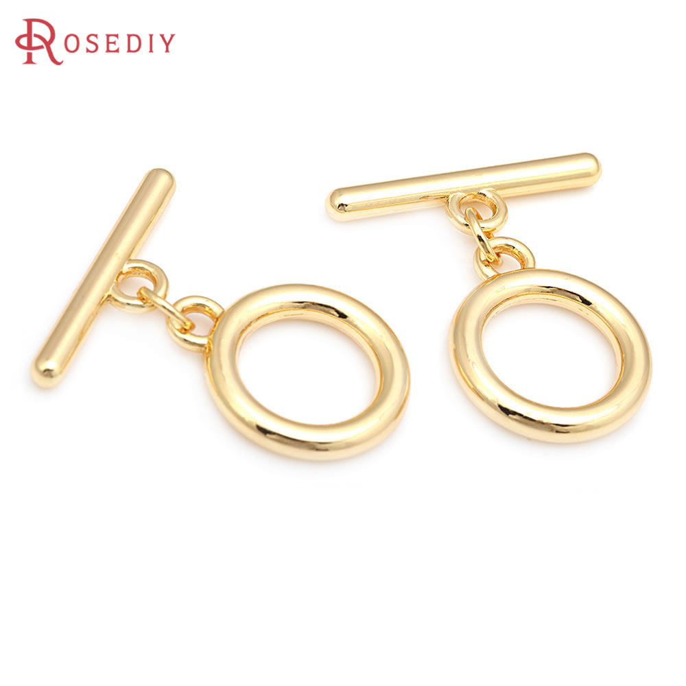 18KゴールドカラーラウンドリングサークルO型トグルクラスプ - Jewelry Making A Ring のレビューと価格