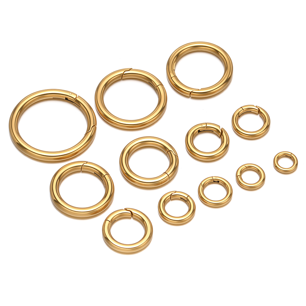 2個/ロット 丸型スプリングクラスプ ステンレス鋼 金メッキ - Jewelry Making Gold のレビューと価格