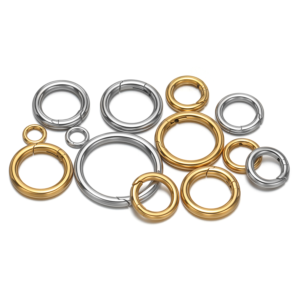2個/ロット 丸型スプリングクラスプ ステンレス鋼 金メッキ - Jewelry Making Gold のレビューと価格