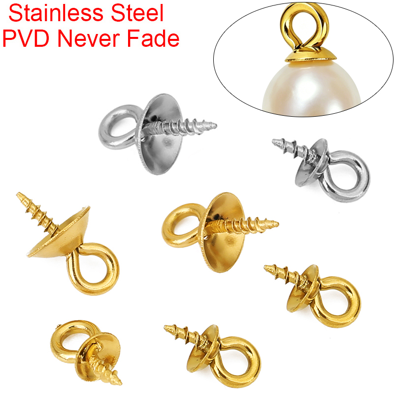 20個入り ステンレス製 パールペンダントコネクター 4mm - Jewelry Making Rivets のレビューと価格