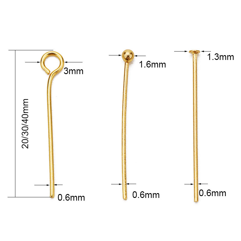 ステンレス鋼のフラットアイヘッドピン,100個,20mm,3 - Jewelry Making Rivets のレビューと価格