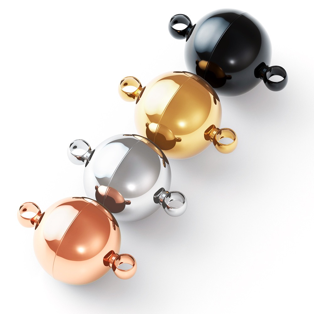 2個入り ステンレス製 マグネット式留め金具 ボール型エンド - Jewelry Making Parts のレビューと価格