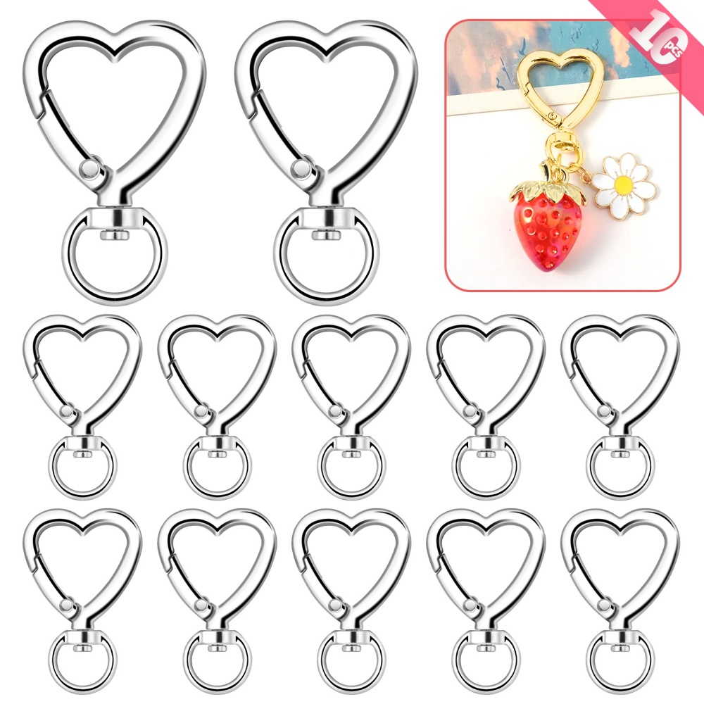 10個入り メタルハートロブスタークラスプ スイベルランヤー - Jewelry Making A Ring のレビューと価格