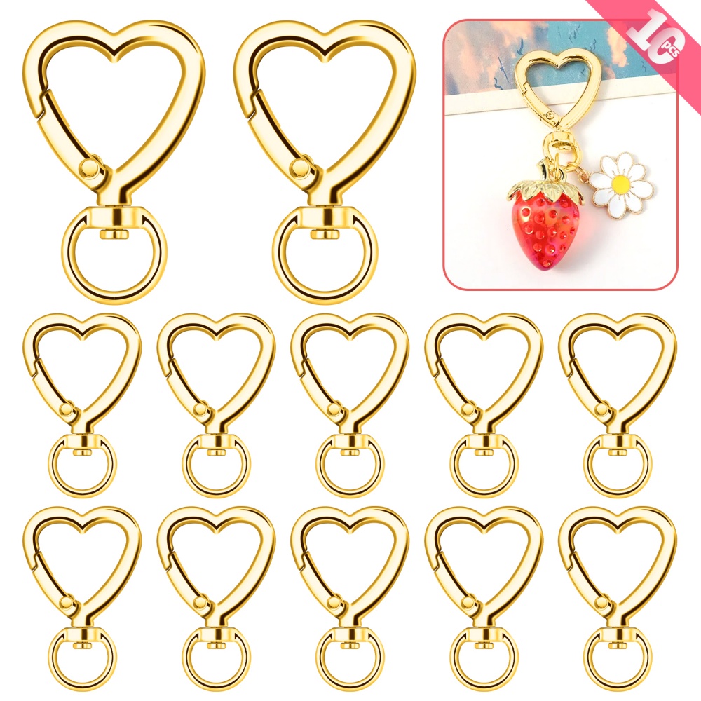10個入り メタルハートロブスタークラスプ スイベルランヤー - Jewelry Making A Ring のレビューと価格