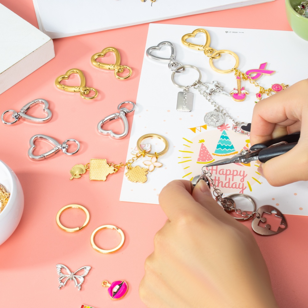 10個入り メタルハートロブスタークラスプ スイベルランヤー - Jewelry Making A Ring のレビューと価格