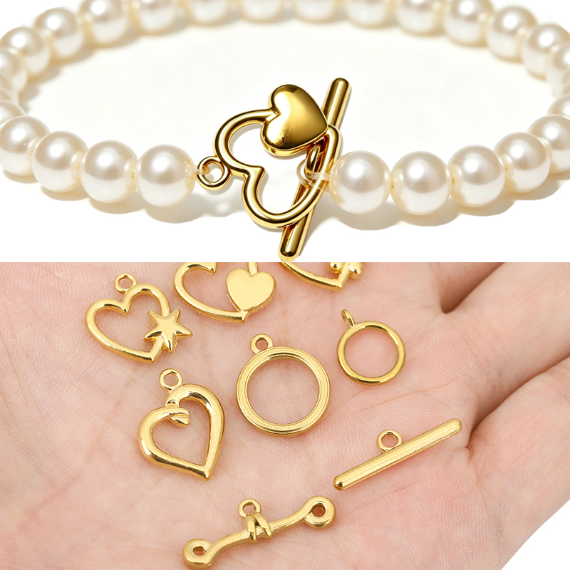 5セットPVD加工ステンレス鋼OTクラスプトグルブレスレット - Jewelry Making Pins のレビューと価格