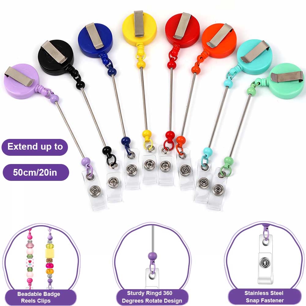 1～3個入り ビーズ付きバッジリール、バー付き格納式ビーズホ - Jewelry Making Parts のレビューと価格