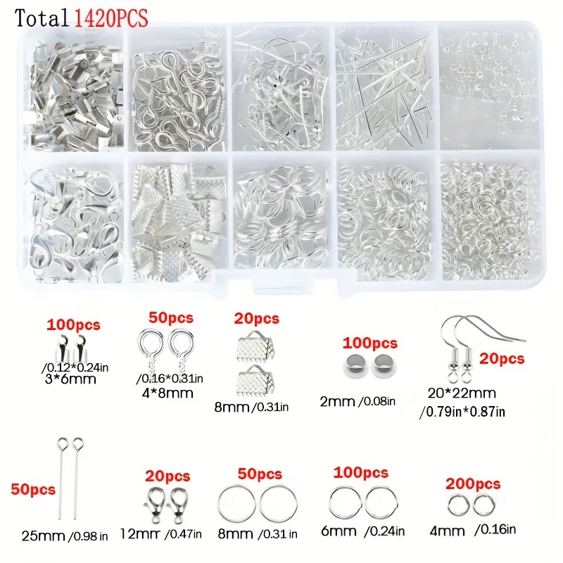 1420個入り 1箱 ジュエリーパーツセット イヤリング製作 - Jewelry Making A Ring のレビューと価格