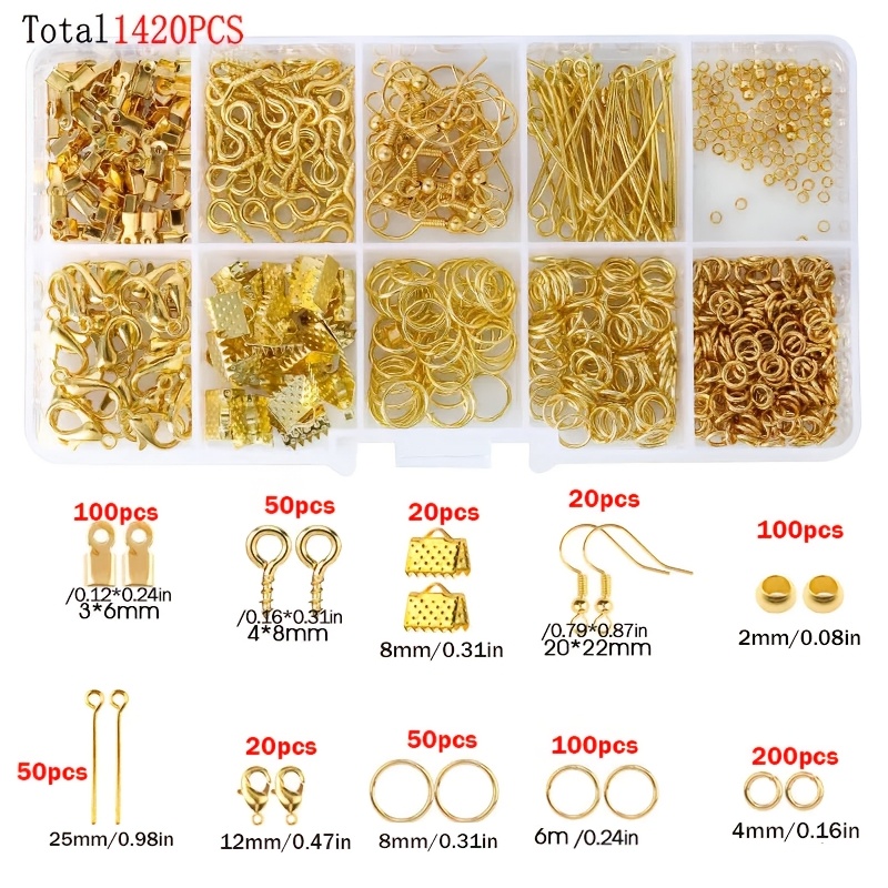 1420個入り 1箱 ジュエリーパーツセット イヤリング製作 - Jewelry Making A Ring のレビューと価格