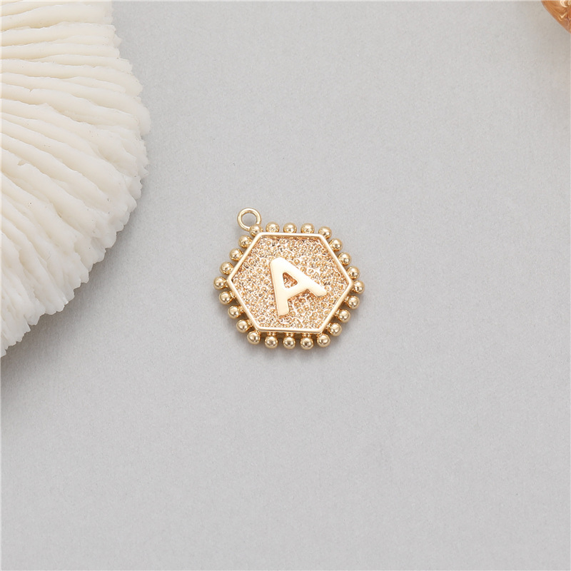 5 個リベット六角形 26 アルファベット文字チャーム DI - Jewelry Making Rivets のレビューと価格