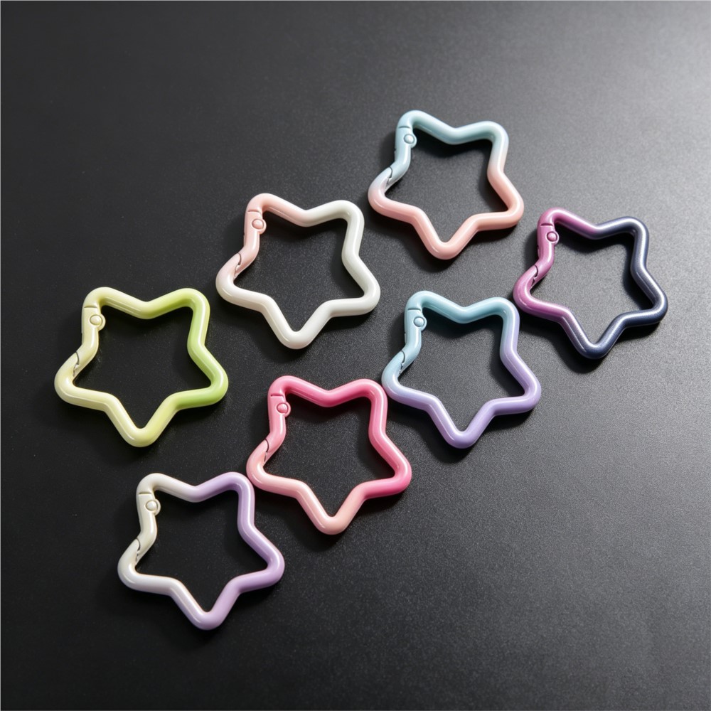 5 個のグラデーション星形スプリングリングクラスプカラフルな - Jewelry Making Parts のレビューと価格