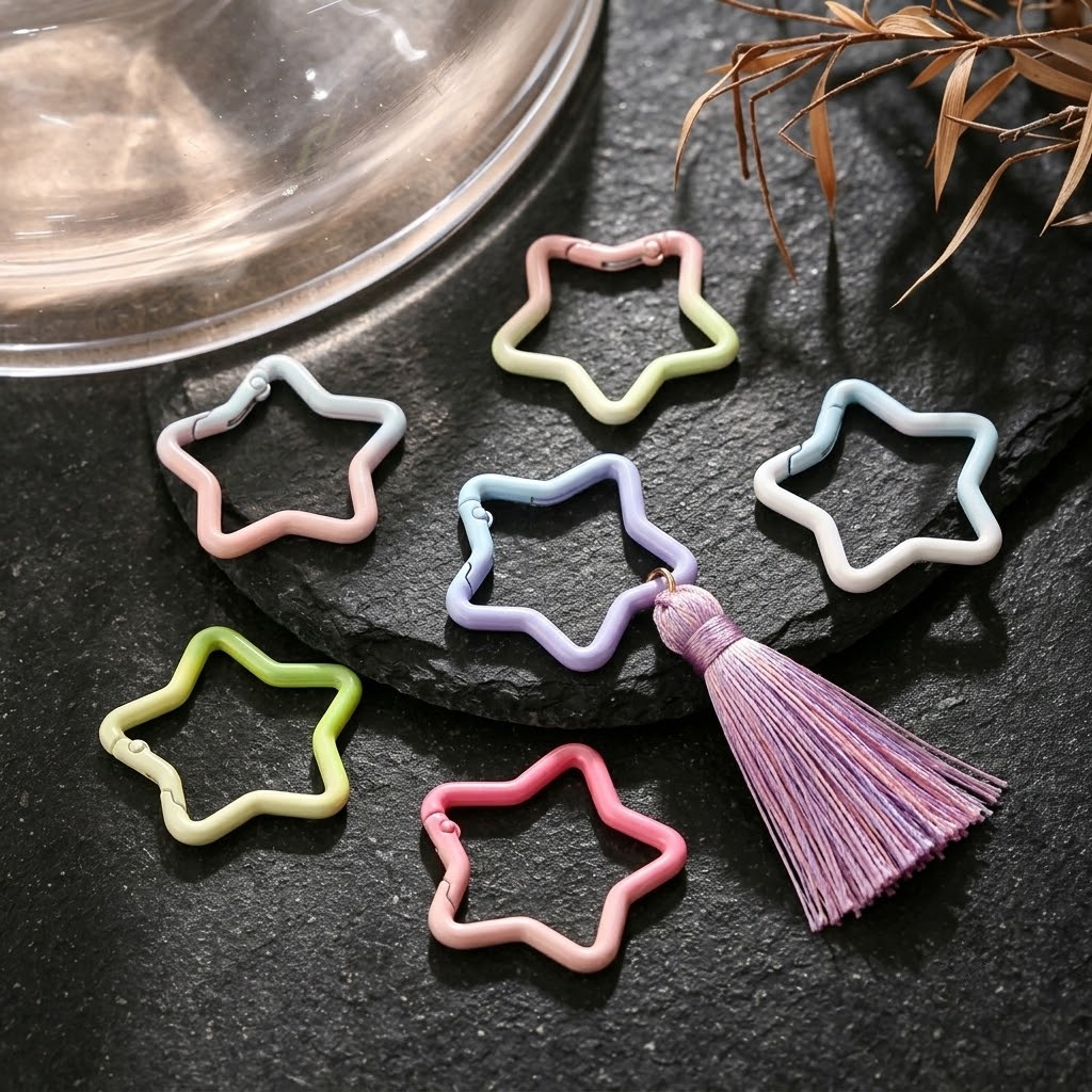 5 個のグラデーション星形スプリングリングクラスプカラフルな - Jewelry Making Parts のレビューと価格