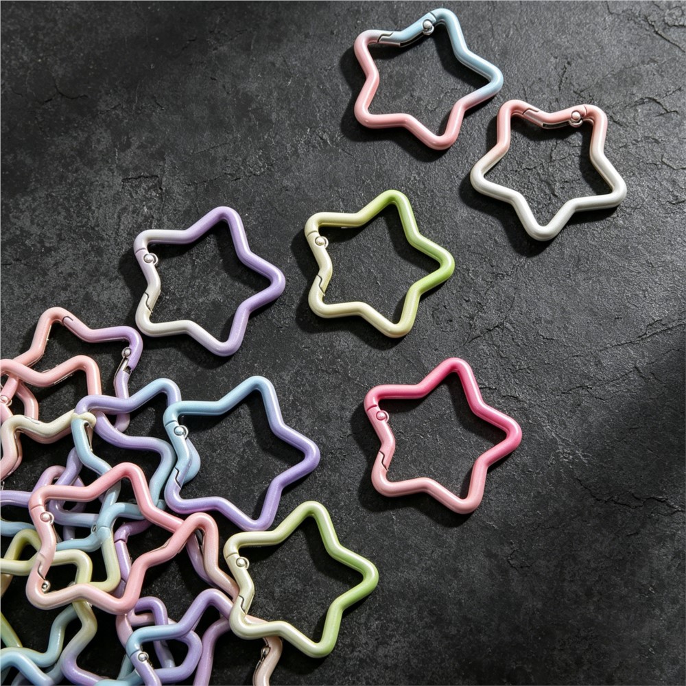 5 個のグラデーション星形スプリングリングクラスプカラフルな - Jewelry Making Parts のレビューと価格