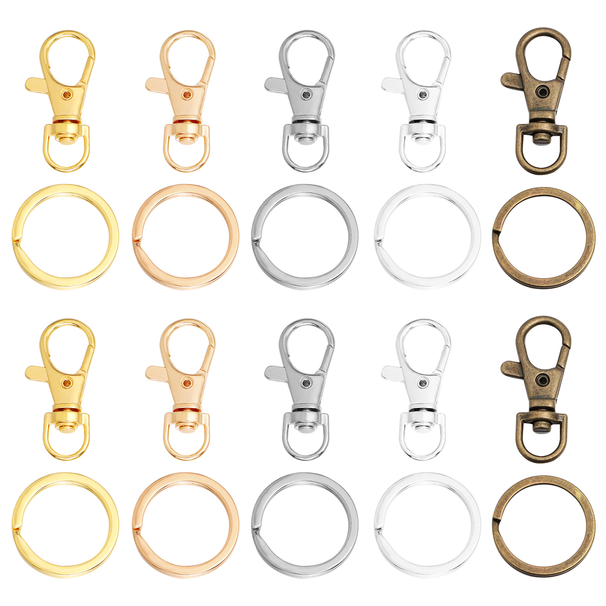 10セット合金製スイベルロブスタークラスプフック、スプリット - Jewelry Making A Ring のレビューと価格