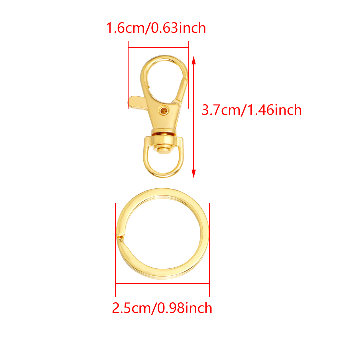 10セット合金製スイベルロブスタークラスプフック、スプリット - Jewelry Making A Ring のレビューと価格